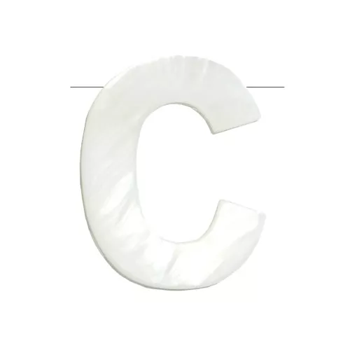 Cuenta letra alfabeto de nácar 10x8 mm - C - Natural x1