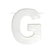 Cuenta letra alfabeto de nácar 10x8 mm - G - Natural x1