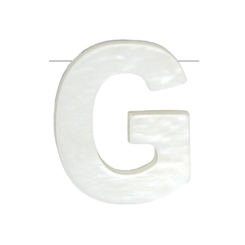 Cuenta letra alfabeto de nácar 10x8 mm - G - Natural x1