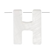 Cuenta letra alfabeto de nácar 10x8 mm - H - Natural x1|raw }}