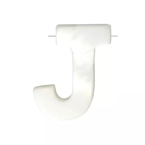Cuenta letra alfabeto de nácar 9x8 mm - J - Natural x1