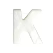 Cuenta letra alfabeto de nácar 10x8.5 mm - K - Natural x1