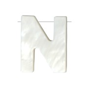 Cuenta letra alfabeto de nácar 9.5x8 mm - N - Natural x1|raw }}