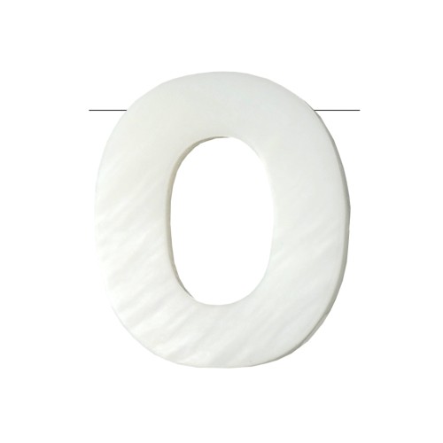 Cuenta letra alfabeto de nácar 10x8.5 mm - O - Natural x1