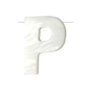 Cuenta letra alfabeto de nácar 9x8 mm - P - Natural x1