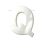 Cuenta letra alfabeto de nácar 10x8.5 mm - Q - Natural x1|raw }}