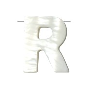 Cuenta letra alfabeto de nácar 10x8 mm - R - Natural x1