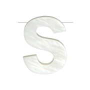 Cuenta letra alfabeto de nácar 10x8 mm - S - Natural x1