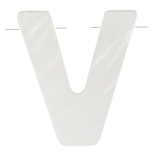 Letra del alfabeto en perla 10x9 mm - V - Nácar - Natural x1