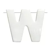 Cuenta letra alfabeto de nácar 10x11.5 mm - W - Natural x1