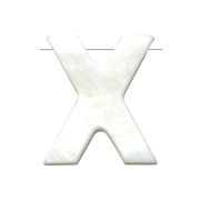 Cuenta letra alfabeto de nácar 10x9 mm - X - Natural x1|raw }}