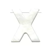 Cuenta letra alfabeto de nácar 10x9 mm - X - Natural x1