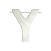 Cuenta letra alfabeto de nácar 10x8 mm - Y - Natural x1|raw }}