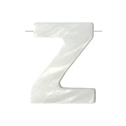 Cuenta letra alfabeto de nácar 10x8 mm - Z - Natural x1