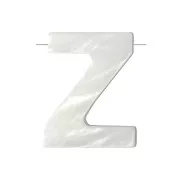 Cuenta letra alfabeto de nácar 10x8 mm - Z - Natural x1