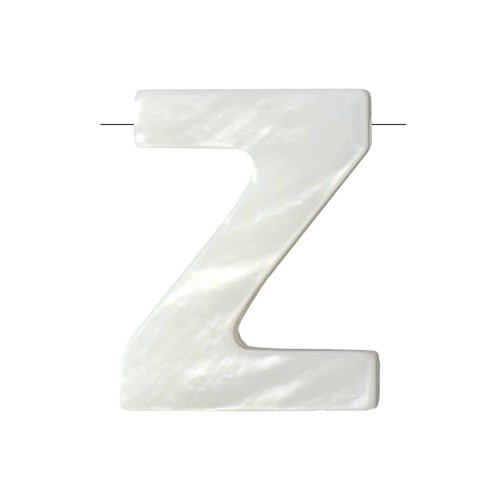 Cuenta letra alfabeto de nácar 10x8 mm - Z - Natural x1
