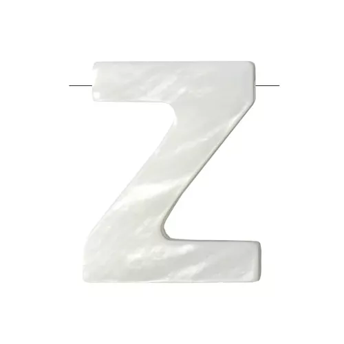Cuenta letra alfabeto de nácar 10x8 mm - Z - Natural x1