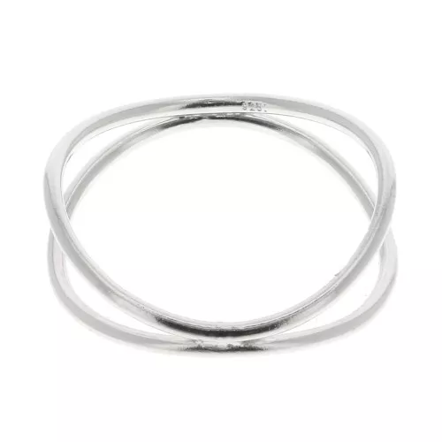 Anillo doble anilla cruzada - Talla 50 - de Plata 925 x1