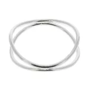 Anillo doble anilla cruzada - Talla 53 - de Plata 925 x1