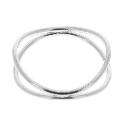 Anillo doble anilla cruzada - Talla 53 - de Plata 925 x1