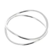 Anillo doble anilla cruzada - Talla 53 - de Plata 925 x1