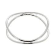 Anillo doble anilla cruzada - Talla 55 - de Plata 925 x1