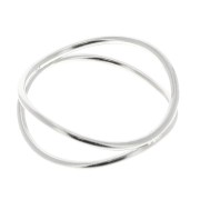 Anillo doble anilla cruzada - Talla 55 - de Plata 925 x1