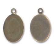 Engaste colgante ovalado fondo plano 25x18 mm bronce|raw }}