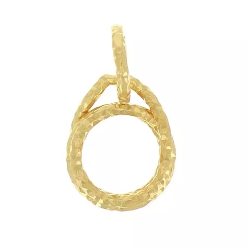Colgante diamantado 10x8mm para cabuchón 6 mm de Plata 925 Dorado oro fino x1