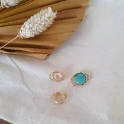 Entrepieza diamantada 14x10mm para cabuchón 6 mm de Plata 925 x1