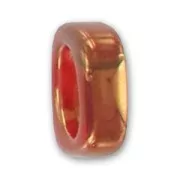 Pasante de cerámica 17x6 mm Gold Red x1