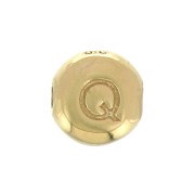 Cuenta letra alfabeto redondo 6 mm - Q - Chapado de Oro 3 micras x1|raw }}