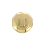 Cuenta letra alfabeto redondo 6 mm - U - Chapado de Oro 3 micras x1|raw }}
