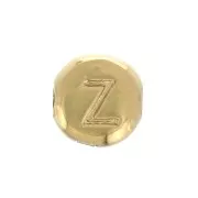 Cuenta letra alfabeto redondo 6 mm - Z - Chapado de Oro 3 micras x1