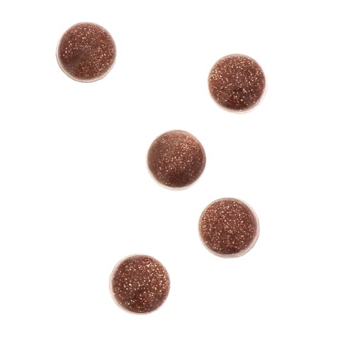 Cabuchones redondos 4 mm para pegar o engastar Gold Stone Imitación Piedra Solx5