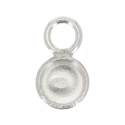 Mini colgante redondo para cabuchón fondo plano de 3 mm - Plata 925 x1