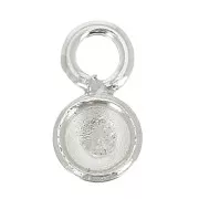 Colgante redondo para cabuchón fondo plano de 4 mm - Plata 925 x1