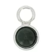 Colgante redondo para cabuchón fondo plano de 4 mm - Plata 925 x1