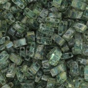 Miyuki Half Tila Beads 5x2.3x1.9mm HTL-4506 - Transparent Sea Foam Picasso x10g|raw }}