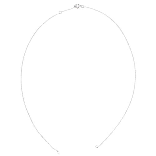 Garganilla eslabón forçat para entrepieza 45 cm con anilla abierta de Plata 925 x1
