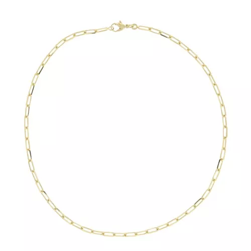 Gargantilla eslabón rectangular 3.65 mm - Chapado de Oro 3 micras x43 cm