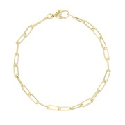 3.8 mm Rectangle Mesh Bracelet - 3 Micron Gold Plated x19cm