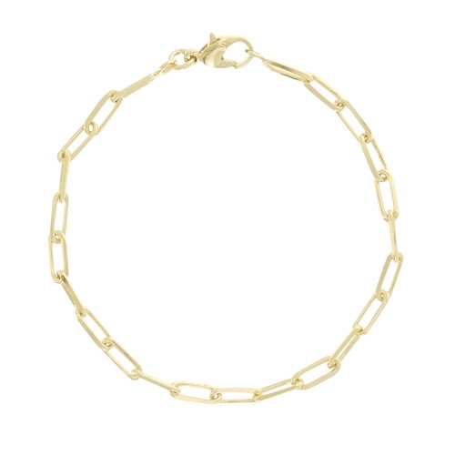 3.8 mm Rectangle Mesh Bracelet - 3 Micron Gold Plated x19cm