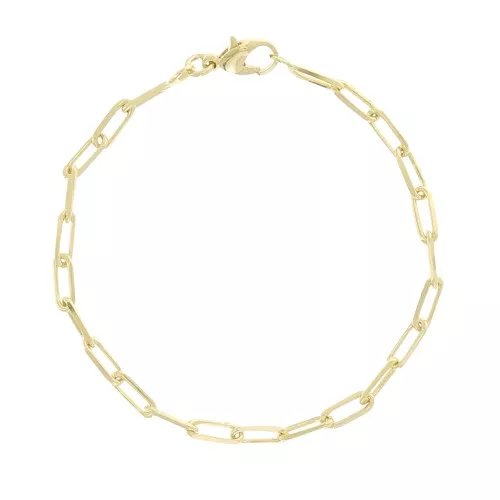 3.8 mm Rectangle Mesh Bracelet - 3 Micron Gold Plated x19cm