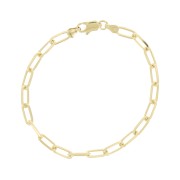 Pulsera eslabón rectangular 4.6 mm - Chapado de Oro 3 micras x19cm|raw }}
