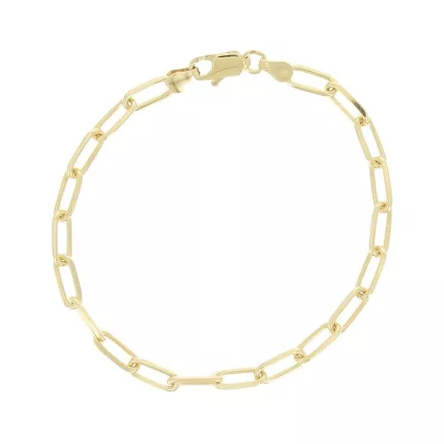 Pulsera eslabón rectangular 4.6 mm - Chapado de Oro 3 micras x19cm