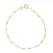 Pulsera eslabón forçat alternado bolas 2.5 mm (1x1) Chapado de Oro 3 micras x17 cm