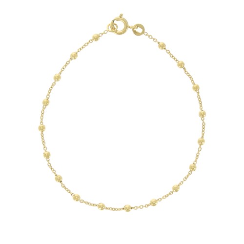 Pulsera eslabón forçat alternado bolas 2.5 mm (1x1) Chapado de Oro 3 micras x18 cm