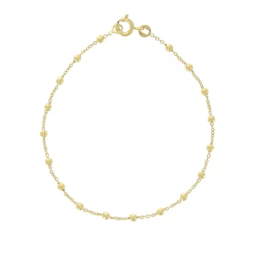 Pulsera eslabón forçat alternado bolas 2.5 mm (1x1) Chapado de Oro 3 micras x18 cm