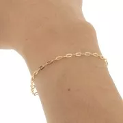 Cadena eslabón fanstasía 2.2 mm - Chapado de Oro 3 micras x50cm